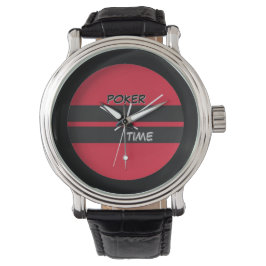 Poker Tijd Rood Zwart Horloge