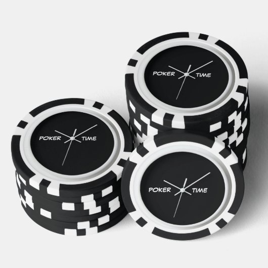 Poker Tijd Zwart Wit Chips (Opstapeling)