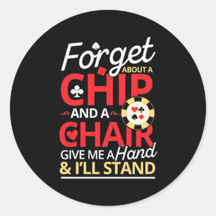 Poker vergeet een chip ronde sticker