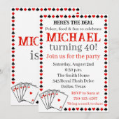 Poker Verjaardag Uitnodiging, Uitnodiging voor vol (Voorkant / Achterkant)