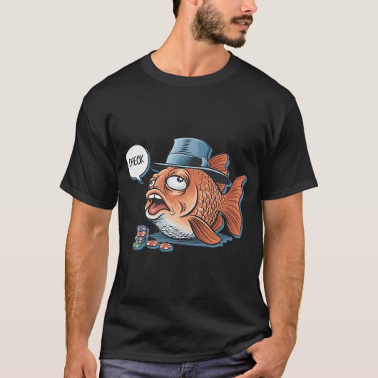 Poker Vis - Grappige Caricatuur T-shirt (Voorkant)