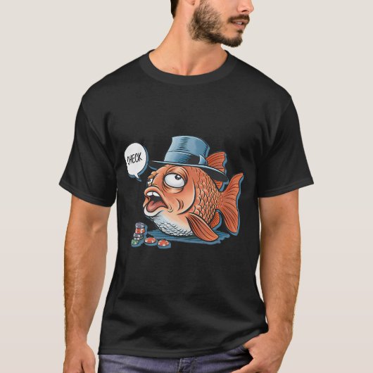 Poker Vis - Grappige Caricatuur T-shirt (Voorkant)