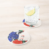 Poker Zandsteen Onderzetter (Zijkant)