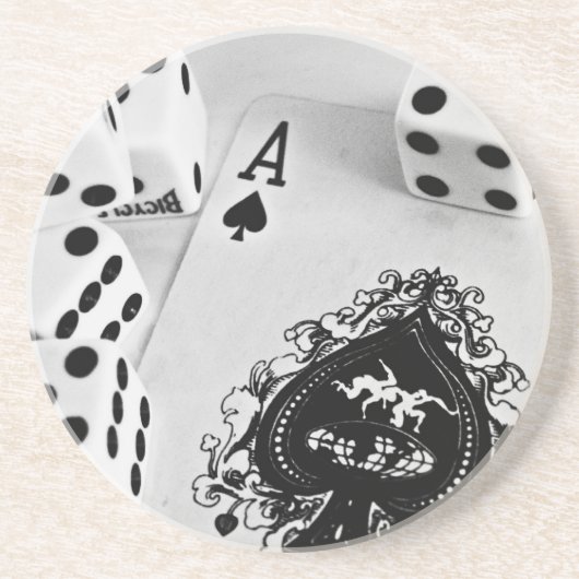 Poker Zandsteen Onderzetter (Voorkant)