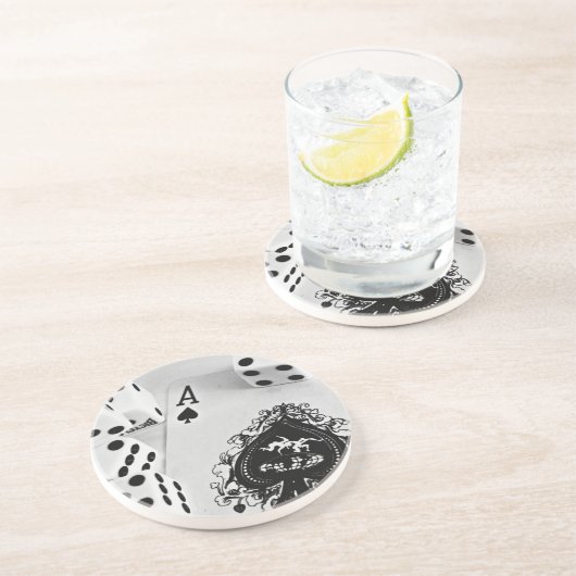 Poker Zandsteen Onderzetter (Zijkant)