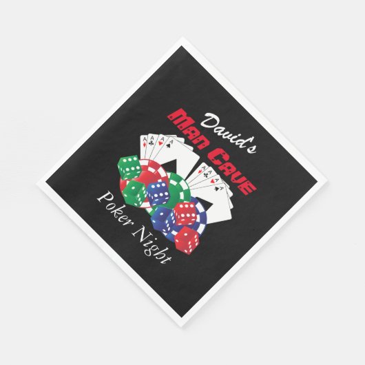 Pokeravond in de Man Cave | personaliseren Servet (Hoek)