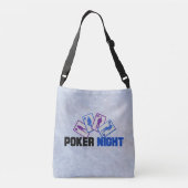 Pokeravond met speelkaarten op marmeren textuur crossbody tas (Achterkant)