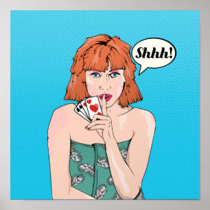 Pokerbedrog in de vorm van stripboeken poster