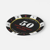 Pokerchip 50ste verfeestdag papieren bordje (Gekanteld)