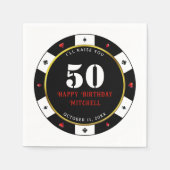 Pokerchip 50ste verfeestdag servet (Voorkant)