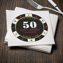 Pokerchip 50ste verpartij servet