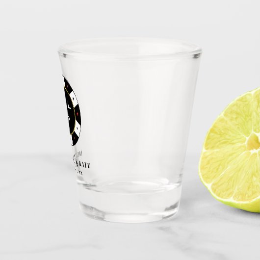 Pokerchip All In Huwelijksgunst Zwart Shot Glas (Rechts)