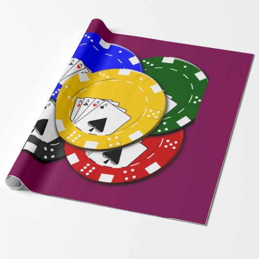 Pokerchip Cadeaupapier (Uitgerold)