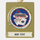 Pokerchip Las Vegas Verguld Banner Ornament (Voorkant)