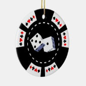 POKERCHIP MET DICE-ORNAMENT KERAMISCH ORNAMENT (Rechts)