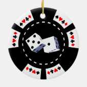 POKERCHIP MET DICE-ORNAMENT KERAMISCH ORNAMENT (Achterkant)