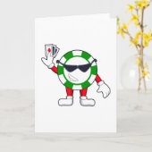 Pokerchip met pokerkaarten kaart (Gele Bloem)