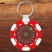 POKERCHIP MET ROULETTEWIEL SLEUTELHANGER (Voorkant)