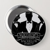 Pokerchip voor vrijgezellenfeest ronde button 4,0 cm (Voorkant /achterkant)