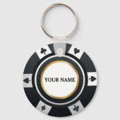  pokerchip zwarte witte sleutelhanger (Achterkant)