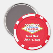 Pokerchipmagneet trouwt in Las Vegas Magneet (Voorkant / Achterkant)