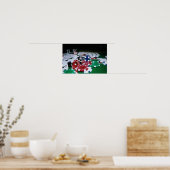 Pokerchips, -Kaarten en -ijs Poster (Keuken)