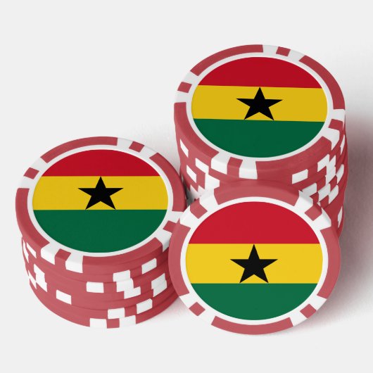 Pokerchips met de vlag van Ghana (Opstapeling)