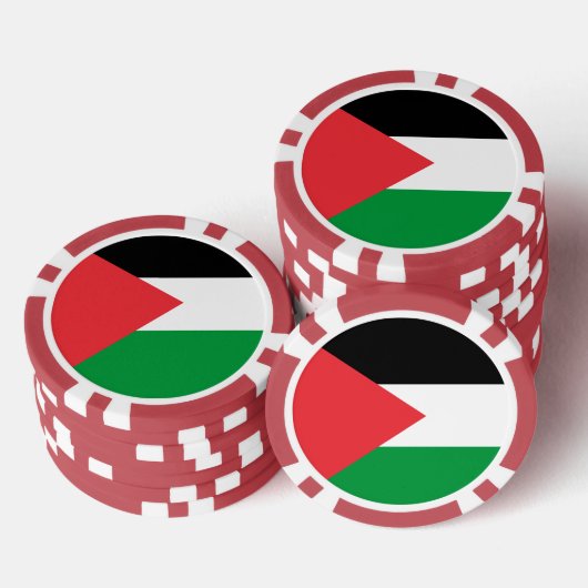Pokerchips met de vlag van Palestina (Opstapeling)