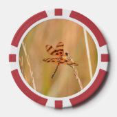 Pokerchips met libel en kolibrie afbeelding (Voorkant)
