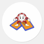 Pokerchips met pokerkaarten ronde sticker (Voorkant)