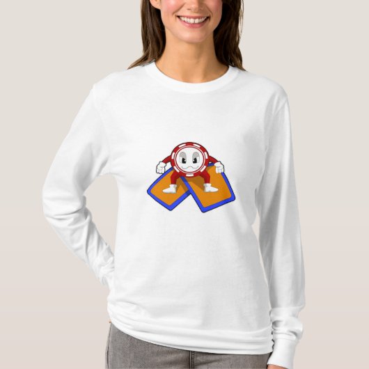 Pokerchips met pokerkaarten t-shirt (Voorkant)