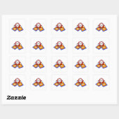 Pokerchips met pokerkaarten vierkante sticker (Vel)