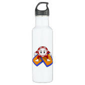 Pokerchips met pokerkaarten waterfles  (Voorkant)