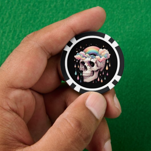 Pokerchips met Regenboogdroom (Hand)