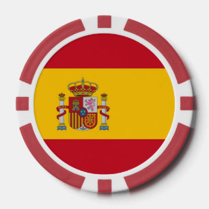 Pokerchips met vlag van Spanje