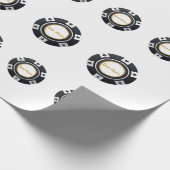 pokerchips zwart wit goudpatroon cadeaupapier (Hoek)