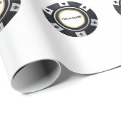  pokerchips zwart wit patroon cadeaupapier (Rol Hoek)