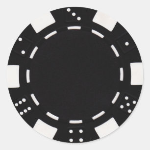 pokerchipsticker zwart ronde sticker