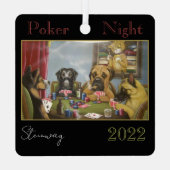 Pokerende Honden Metalen Ornament (Achterkant)