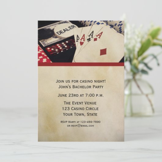 Pokerfeest Kaart (Staand voorkant)