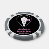Pokerfeest poker zwarte smoking lavendelroos poker chips (Enkel)