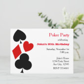 Pokerfeest Speelkaart Hulsels Uitnodigingen (Staand voorkant)