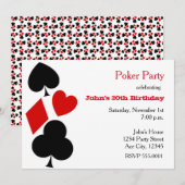 Pokerfeest Speelkaart Hulsels Uitnodigingen (Voorkant / Achterkant)