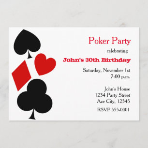 Pokerfeest Speelkaart Uitnodigingen