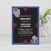 Pokerfeest Verjaardag Pokerfeest Uitnodigingen (Staand voorkant)