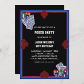 Pokerfeest Verjaardag Pokerfeest Uitnodigingen (Voorkant / Achterkant)