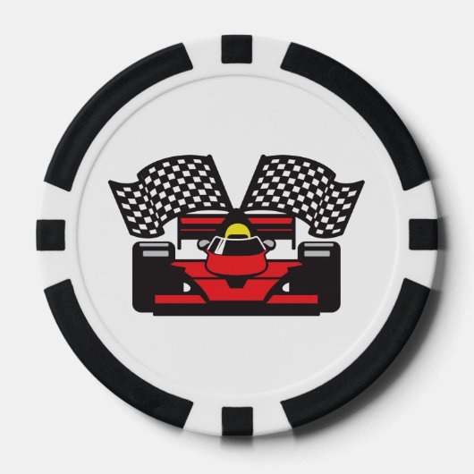 Pokerfiches met ontwerp van raceauto's poker chips (Voorkant)