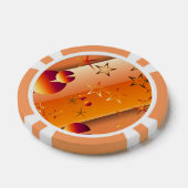 Pokerfiches met oranje abstract ontwerp poker chips (Enkel)