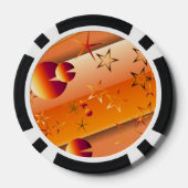 Pokerfiches met oranje abstract ontwerp poker chips (Achterkant)