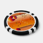 Pokerfiches met oranje abstract ontwerp poker chips (Enkel)